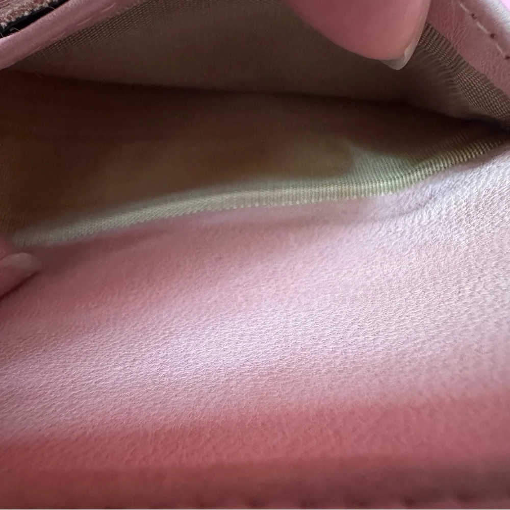 Chanel Pink Compact Wallet with Iconic CC Logo